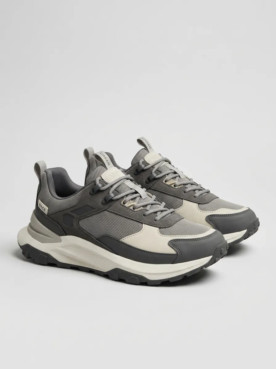 Mesh-Panel Casual Sneakers