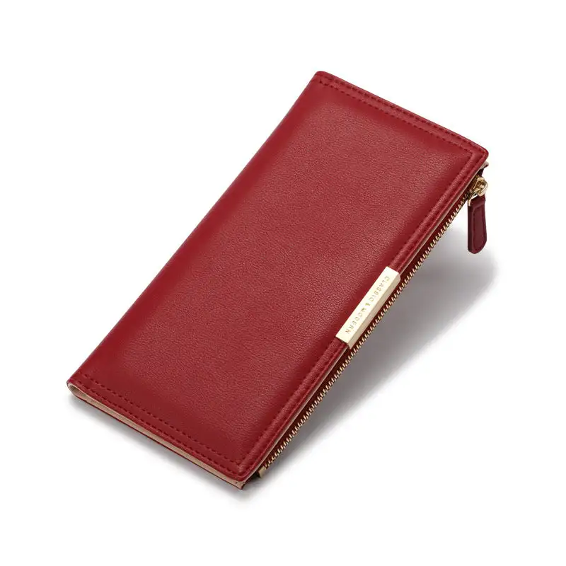 Minimal Slim Zip Wallet Clutch