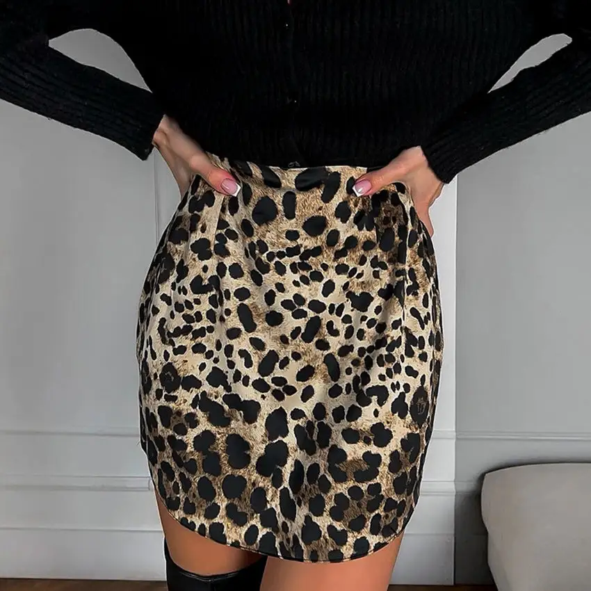 High Waist Animal Print Skirt