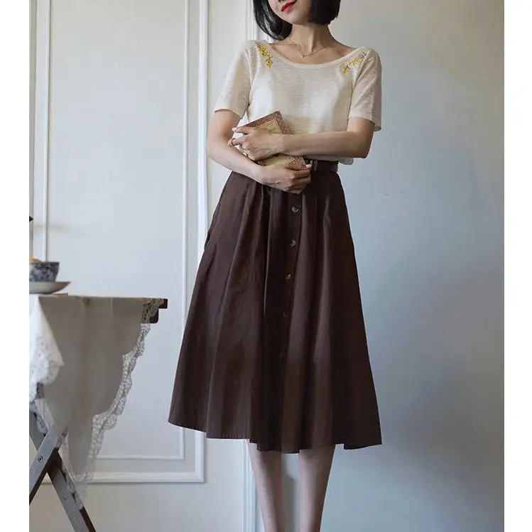 Polished Soft Everyday Casual Denim Skirt