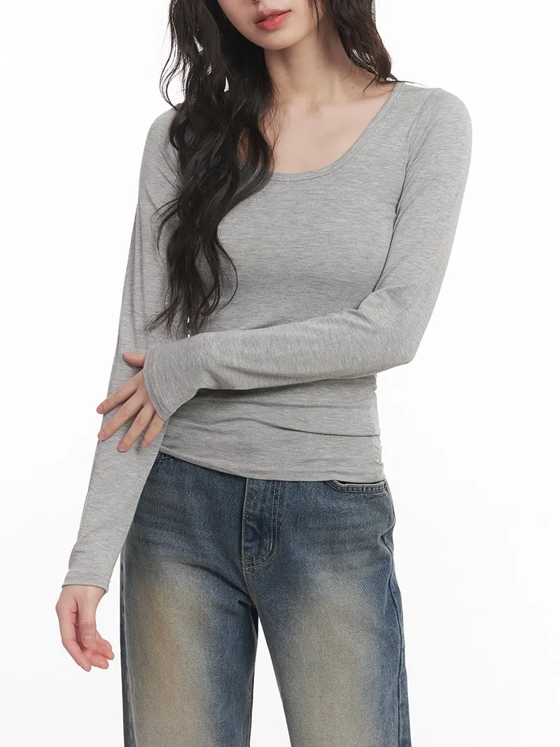 Essential U-Neck Long Sleeve Top