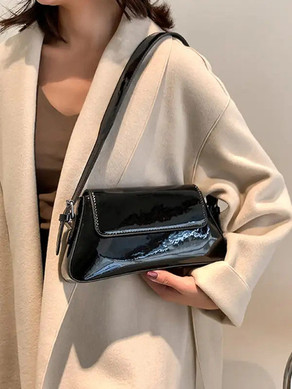 Geometric Zip Shoulder Bag
