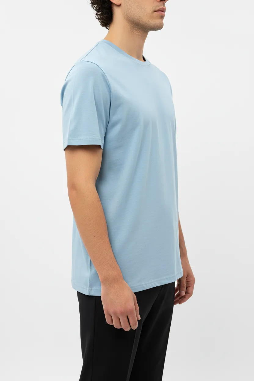 Refined Round Neck Cotton T-Shirt