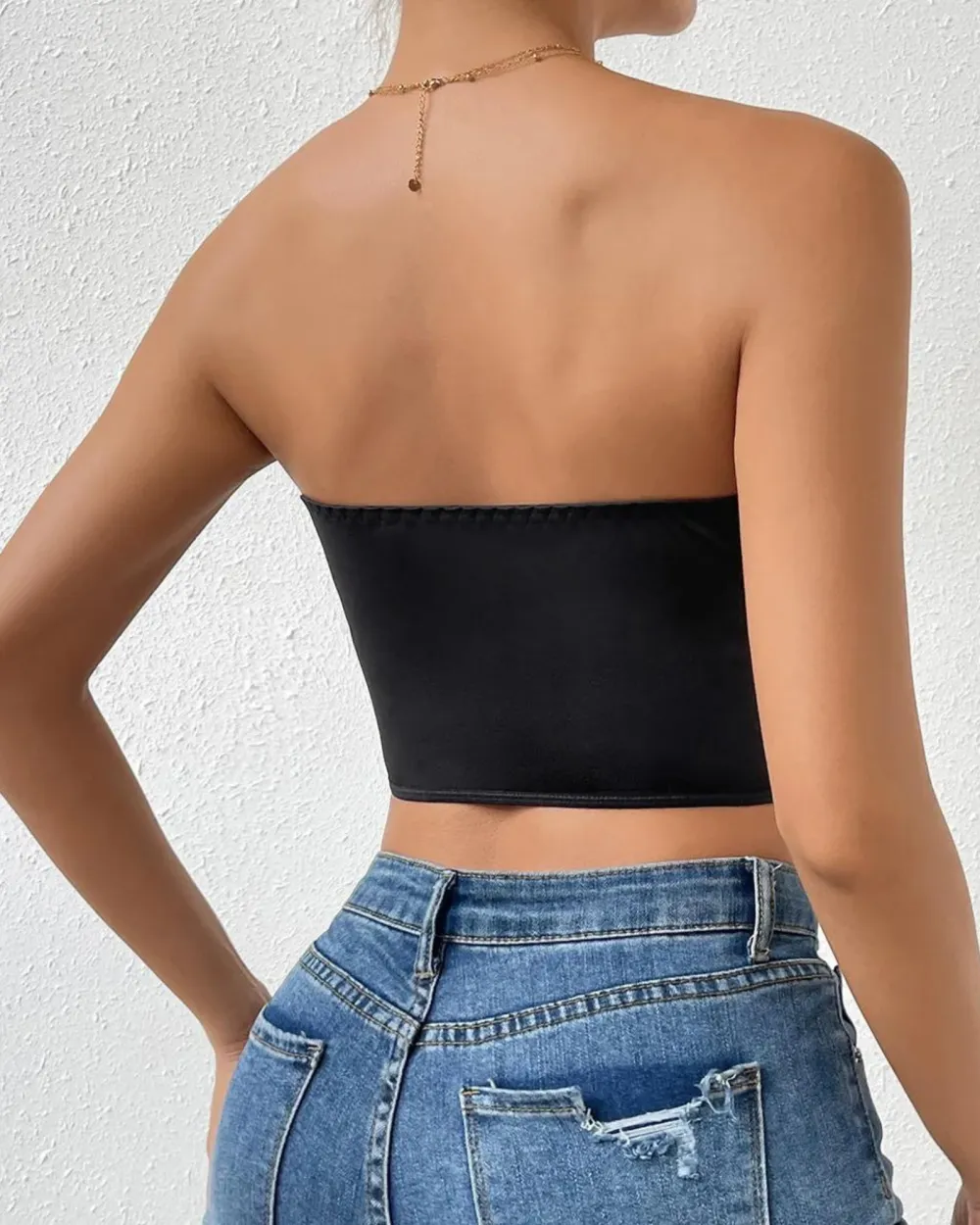 Bra with Plush Neckline Trim