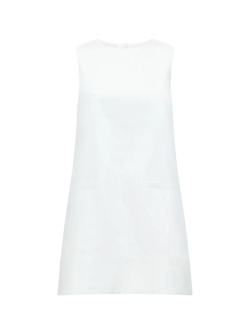 Simple Striped Round Neck Sleeveless Dress