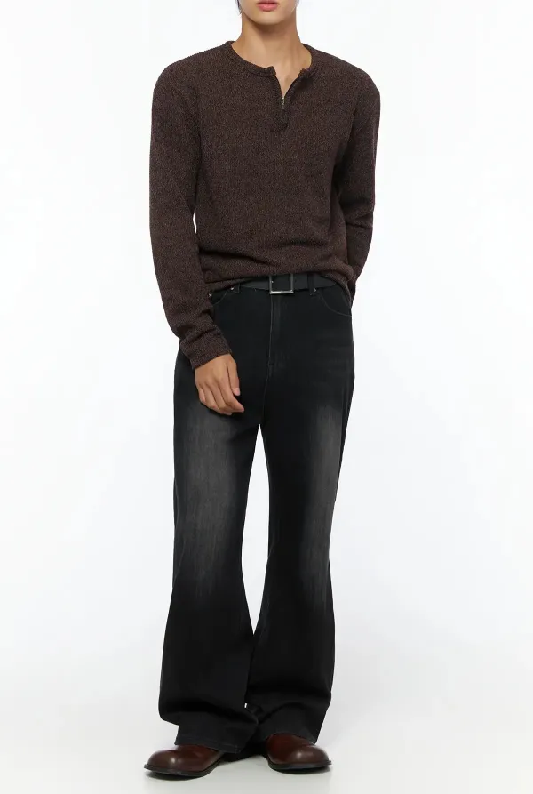 Men's Half-Zip Henley Knit Top