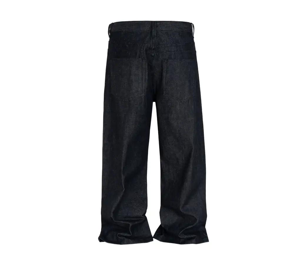 Multi-Button Wide Jeans