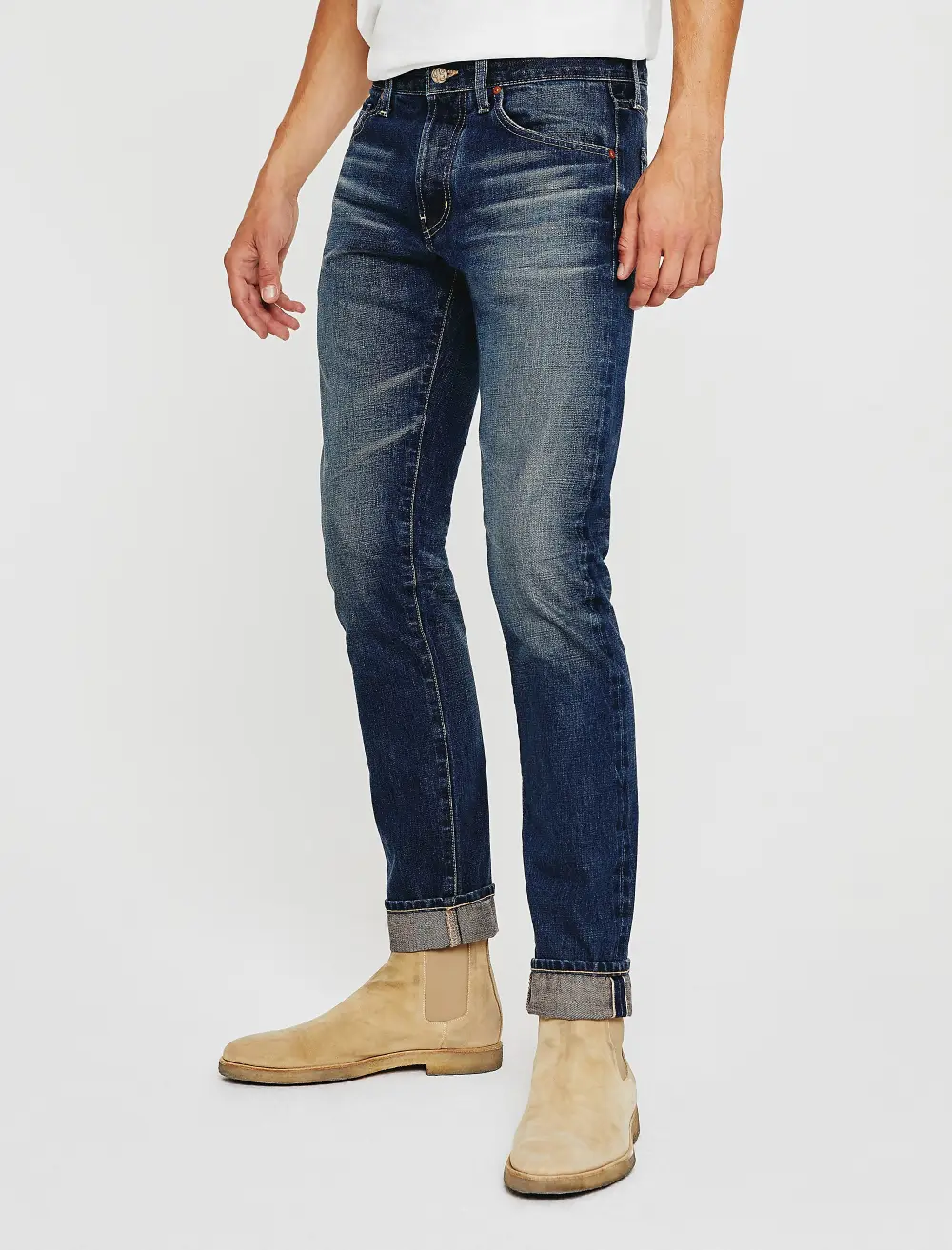 Men's Modern Slim Selvedge Cuffed Jeans