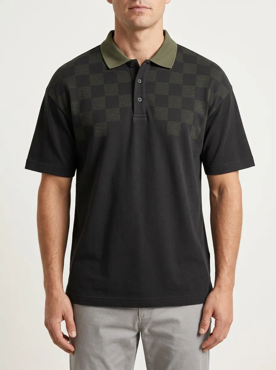 Modern Checkered Men's Polo Shirt