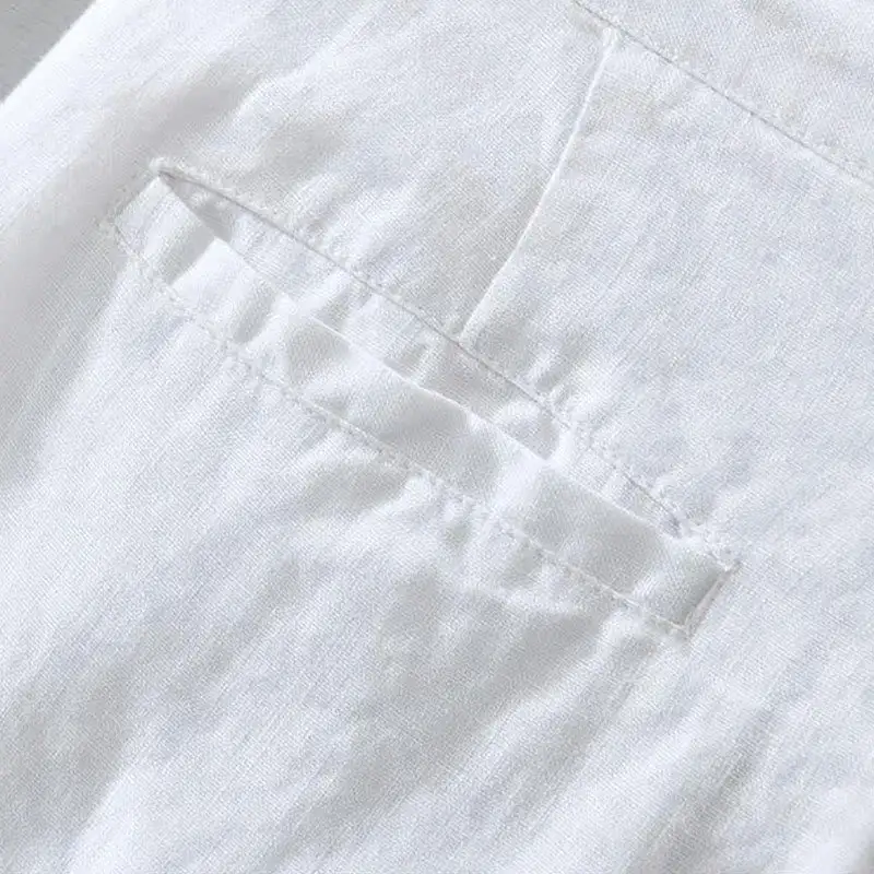 Drawstring Linen Blend Shorts