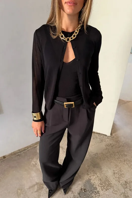 Black Knit Cardigan