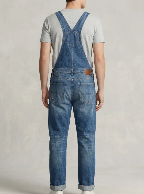 Men's Street Workwear Denim Bib Overalls