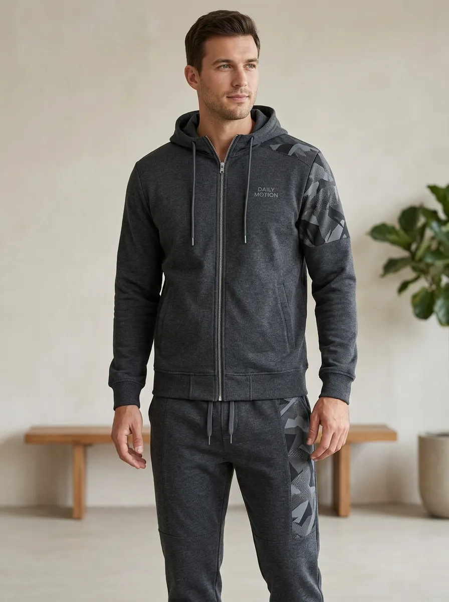 Men's Daily Motion Geometric Camo Print Jogger Set