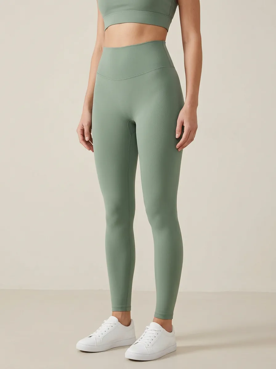 Women's Ankle-Length Seamless-Look Pocket-Free Hardware-Free High-Rise Leggings