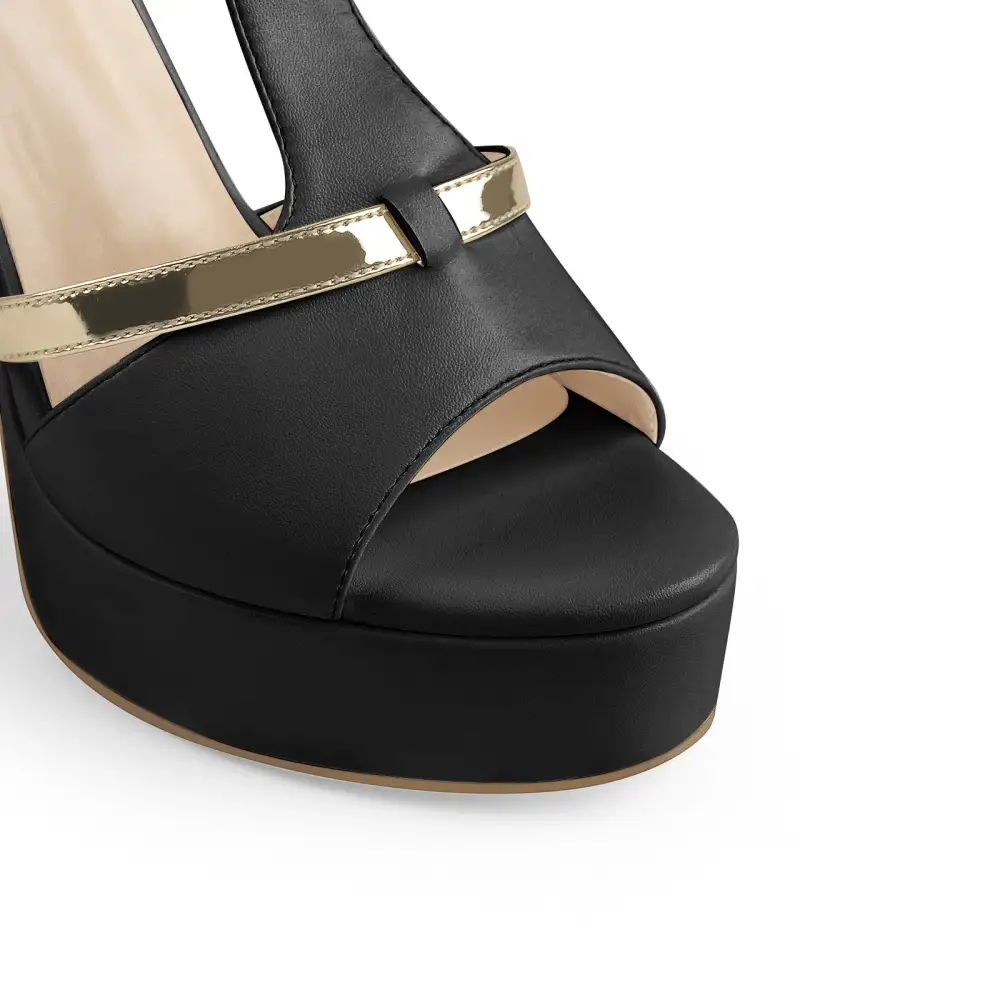 T-Strap Platform High Heel Sandals