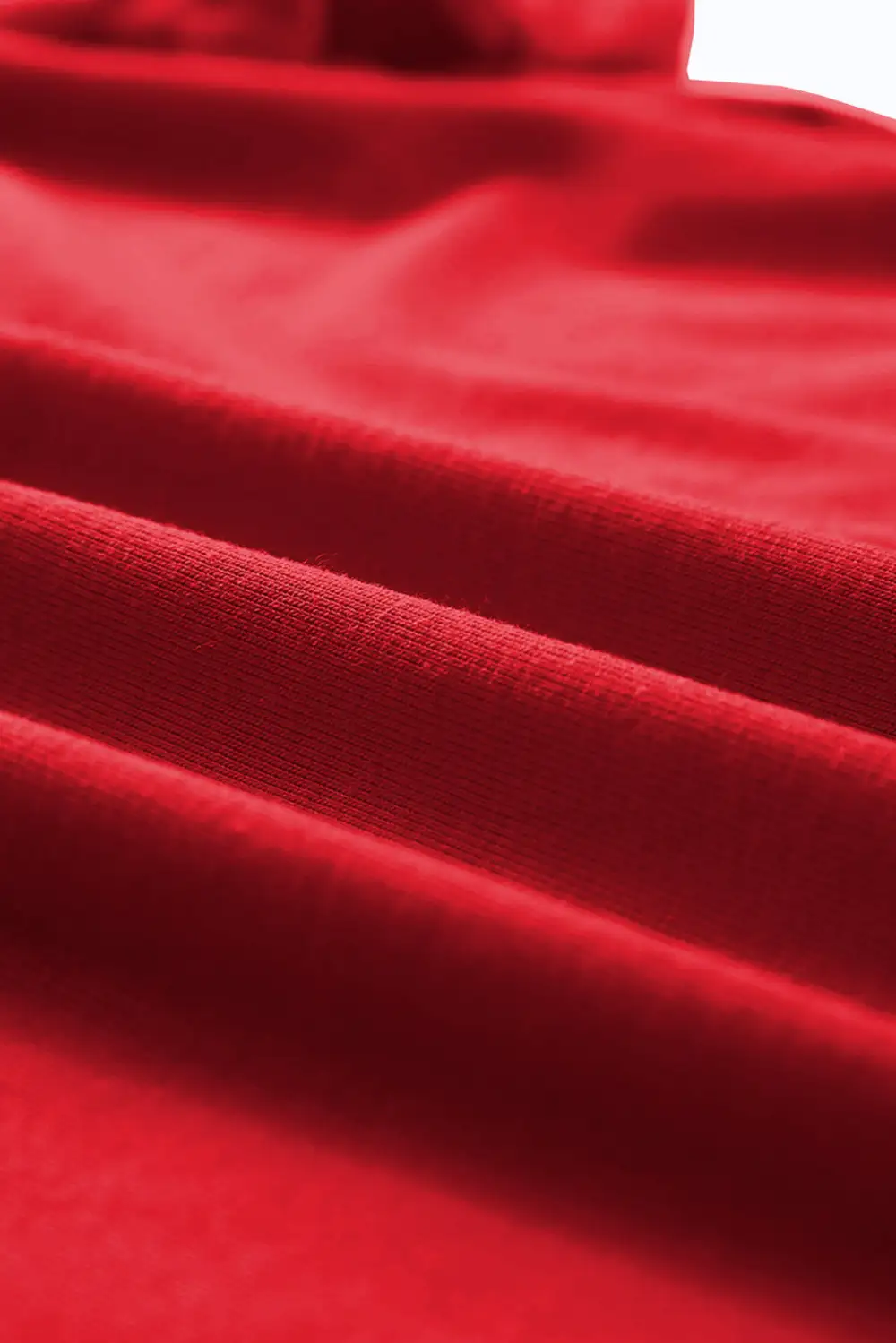 Red Casual Plain Crew Neck