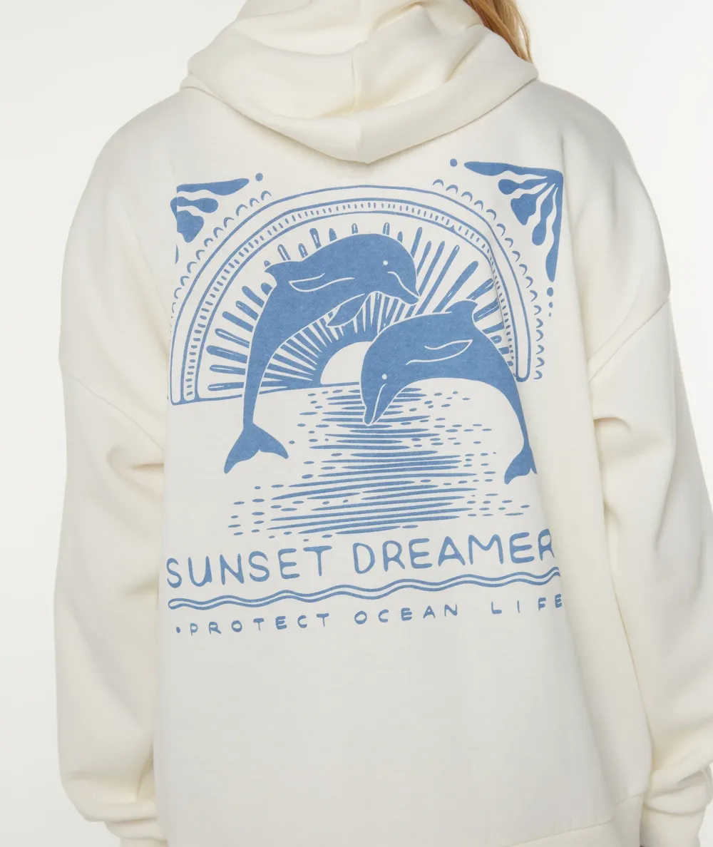 Women's Cartoon Patterned Zipper Hoodie