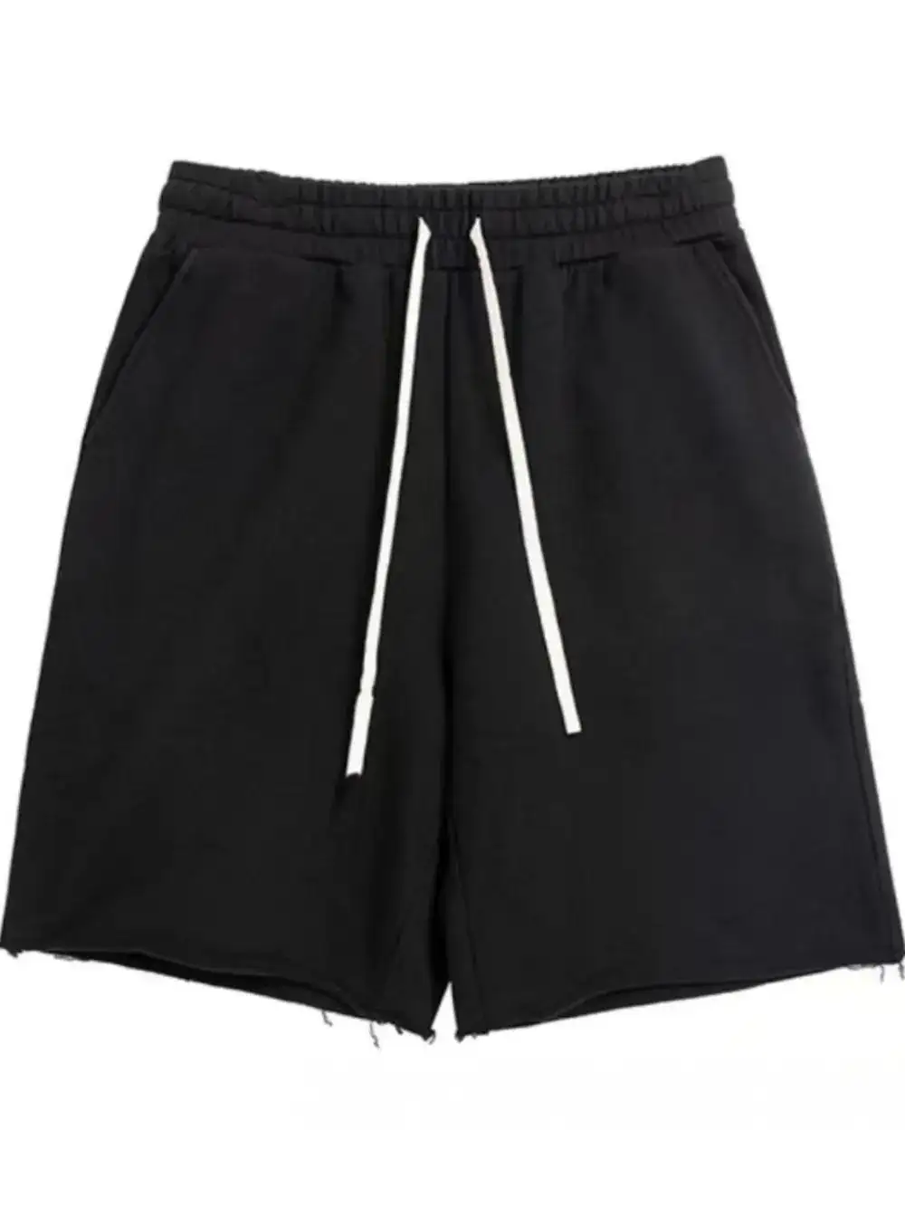 Soft Drawstring Cotton Blend Casual Shorts