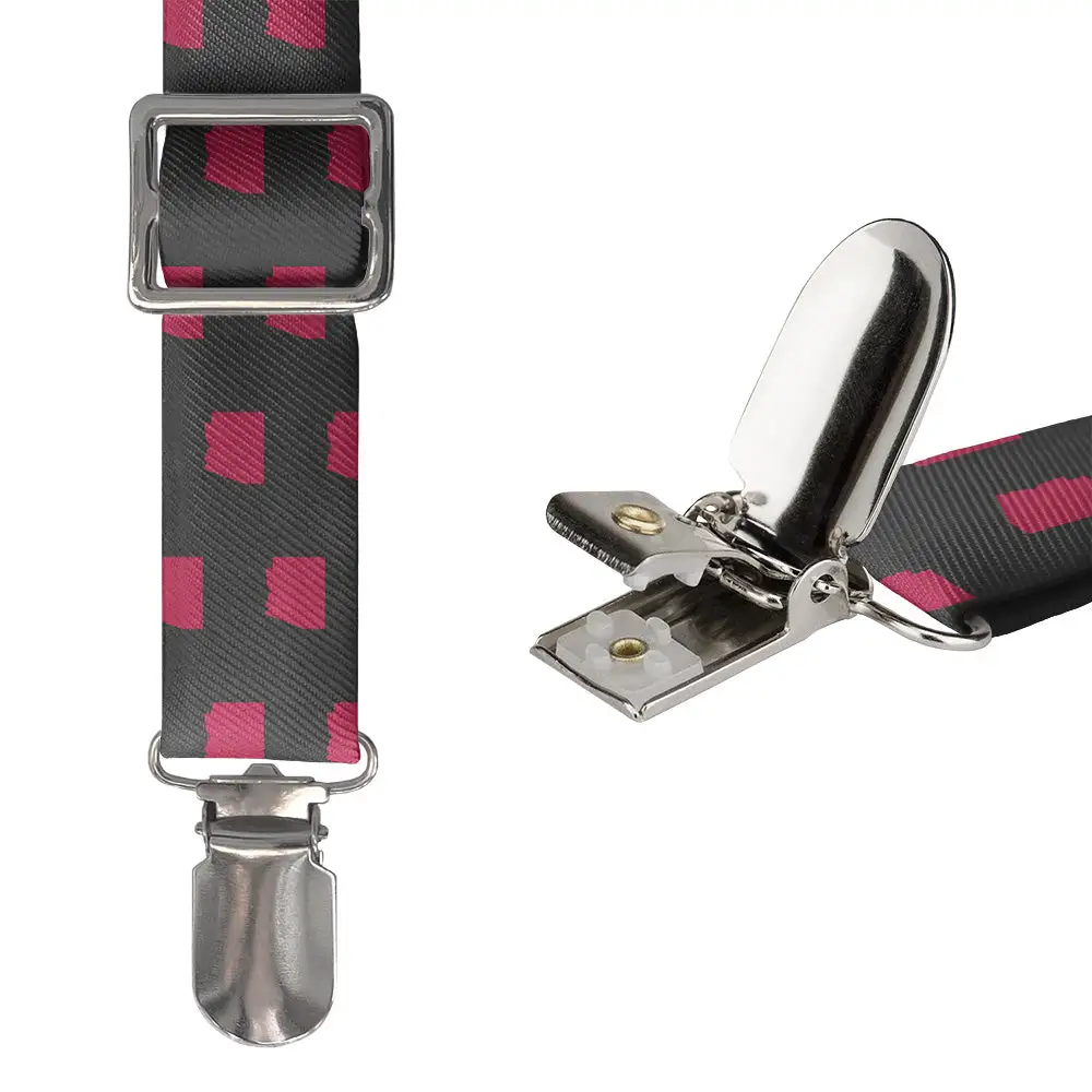 Understated Subtle Repeating Contour Motif Suspenders