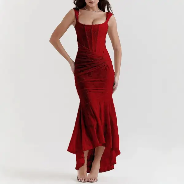 Women's Bodycon Jacquard Floral Ruched Dress