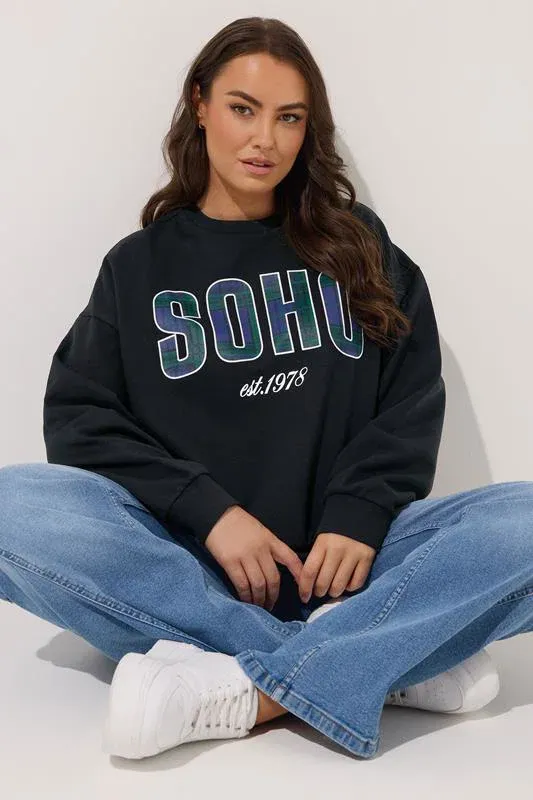 Black Check 'Soho' Sweatshirt
