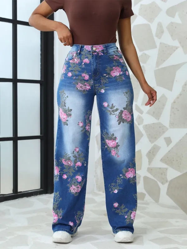 Raw Hem Polished Denim Jeans