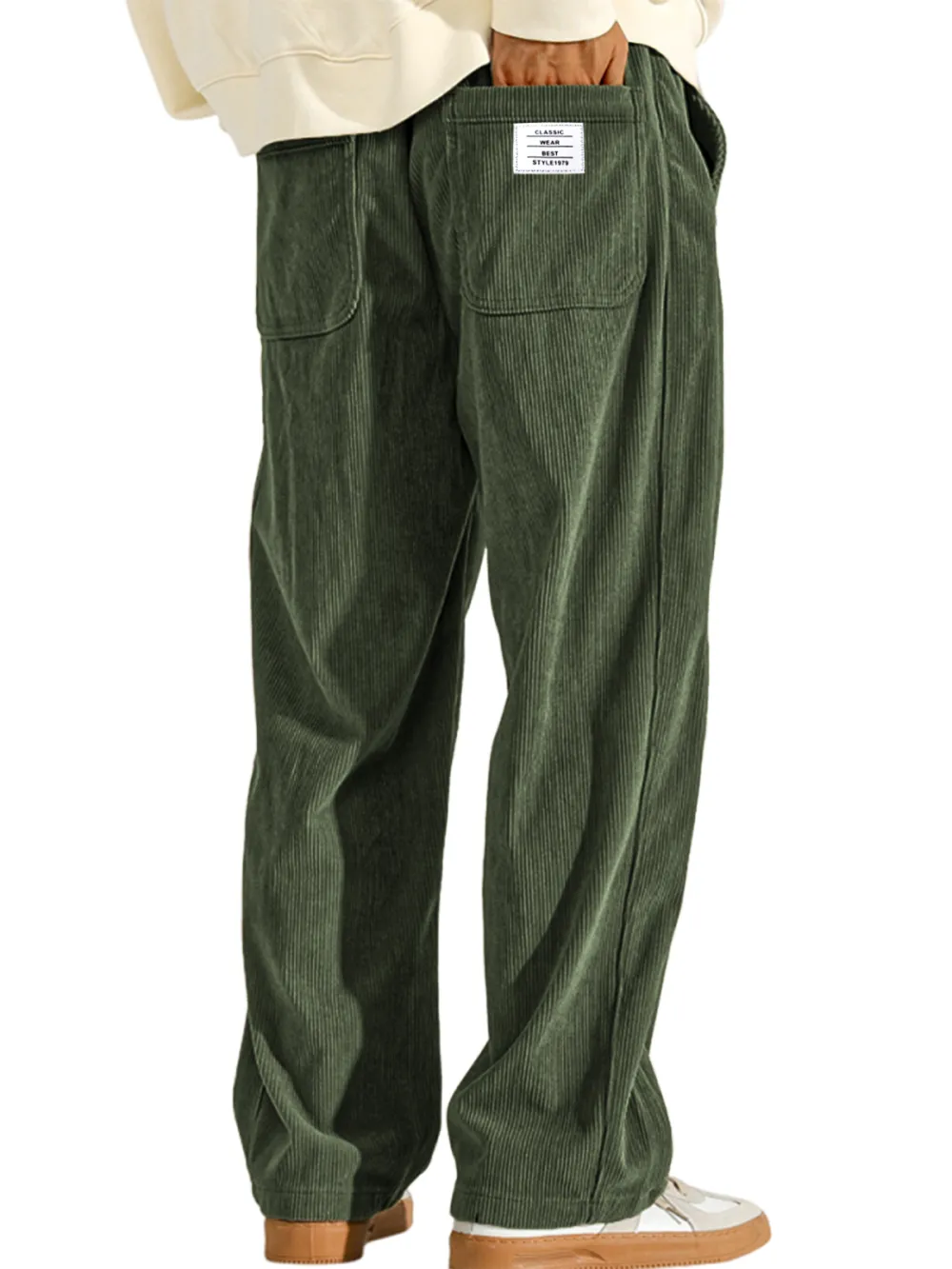 Garment Washed Corduroy Utility Pants