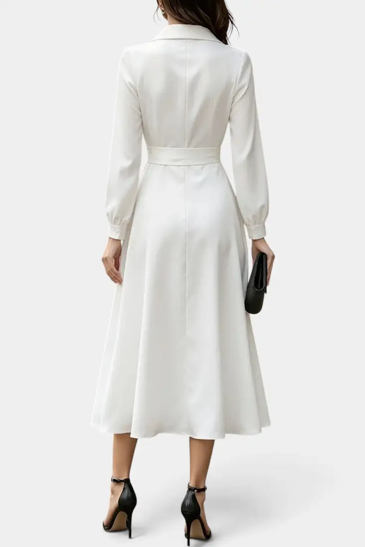 Satin Wrap Midi Dress