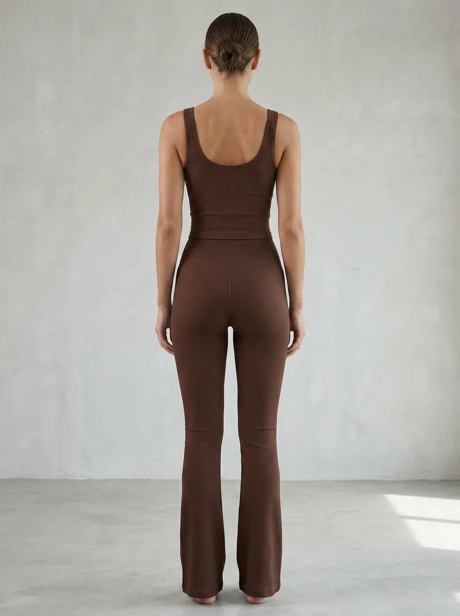 Flared-Leg Women's Tank Top Flare Pants Active Set