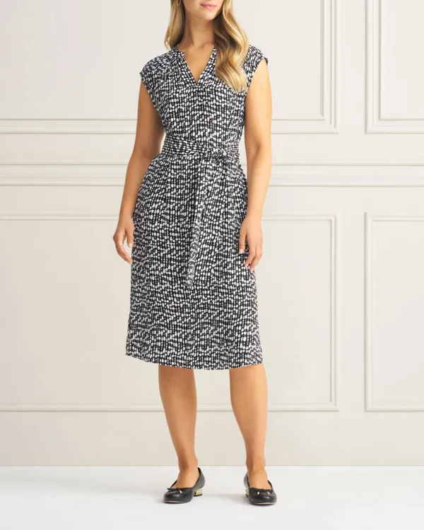 V-Neck Crepe Dress