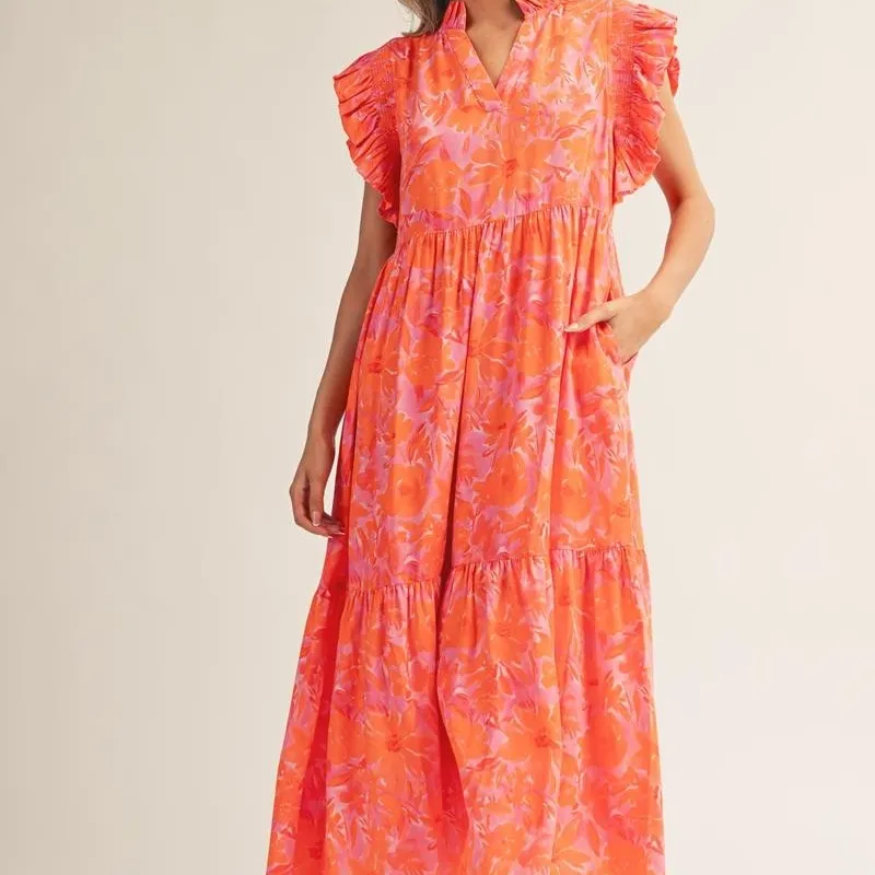 Floral Ruffle Detail Dress