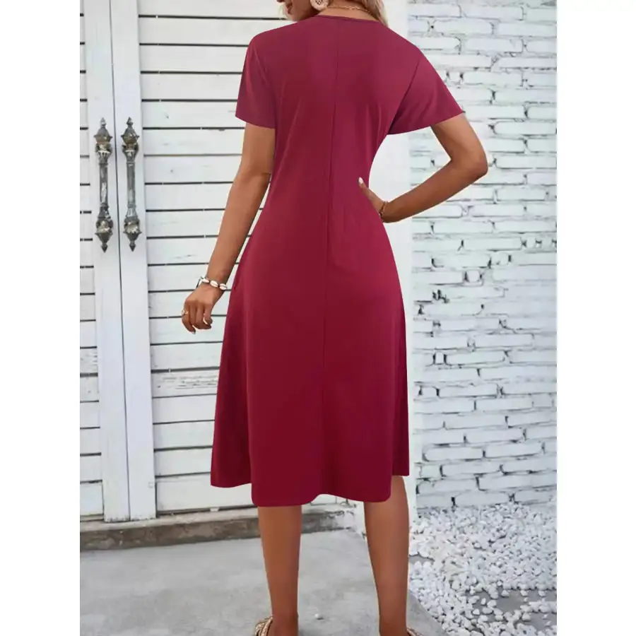 Everyday V-Neck Short Sleeve Midi Dress