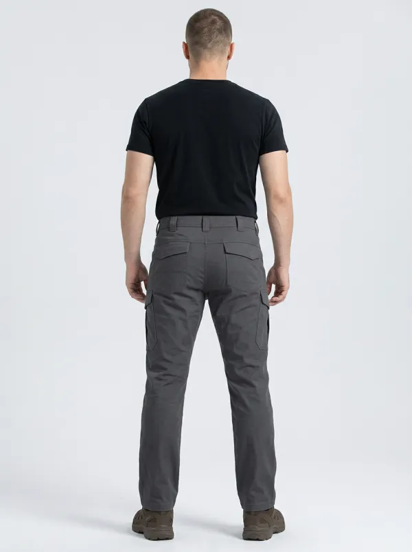 Men's Tactical D-Ring Cargo-Pocket Reinforced-Knee Knee-Panel Webbing-Loops Cargo Pants