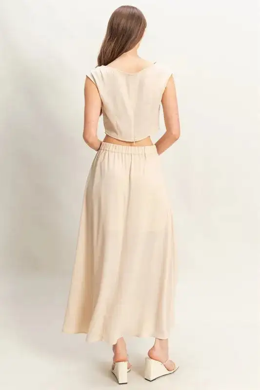 Relaxed Sleeveless Top and Maxi Skirt Set