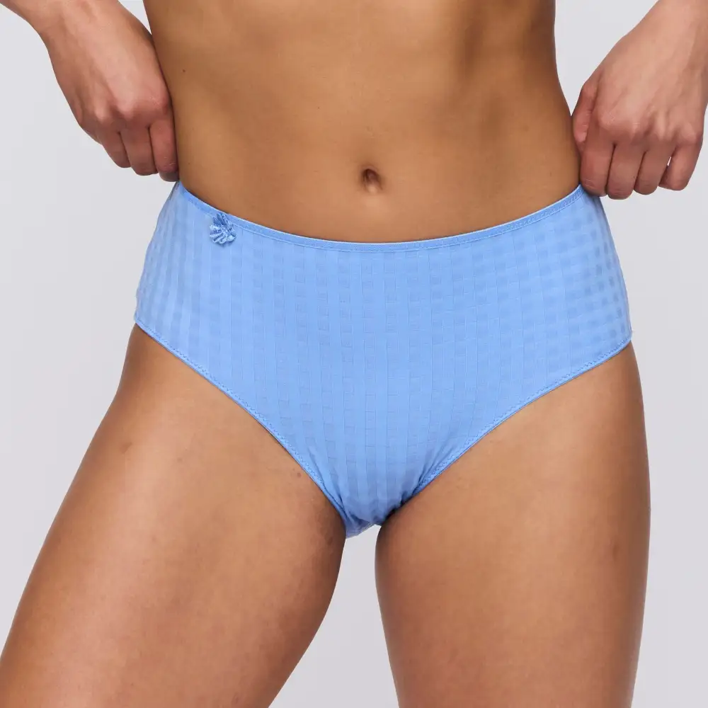 Women's Full Coverage Elastic Waistband Cotton Gusset Floral Embroidery Cotton Checkered Retro Detail Soft Fabric Stretch Fit Brief Panty