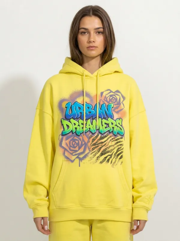 Unisex Streetwear Graffiti Zebra Rose Hoodie