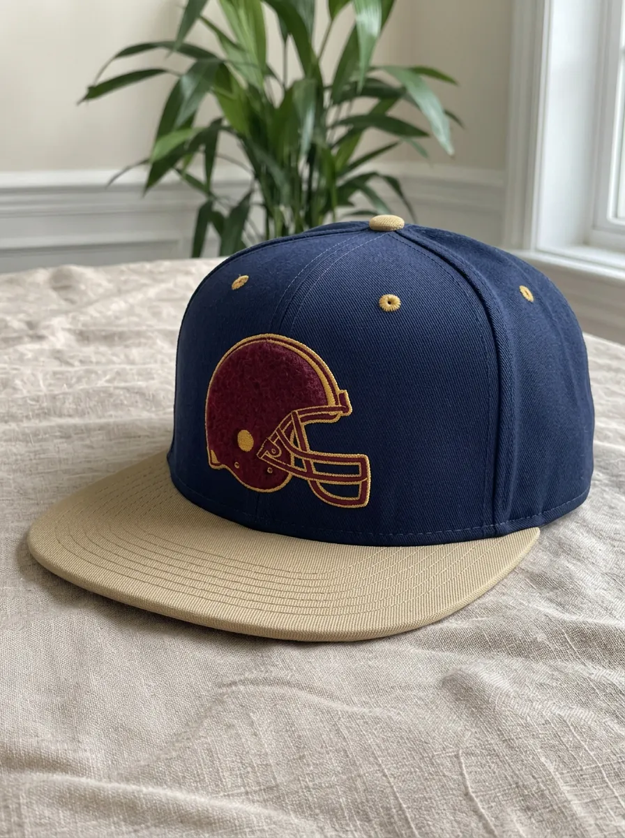 Men's Gridiron Football Fan Maroon Helmet Embroidered Snapback Cap