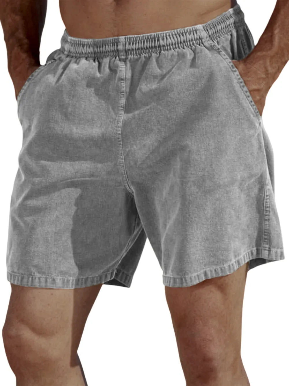 Garment Washed Pull On Shorts