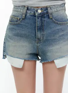 High-Waist Denim Shorts