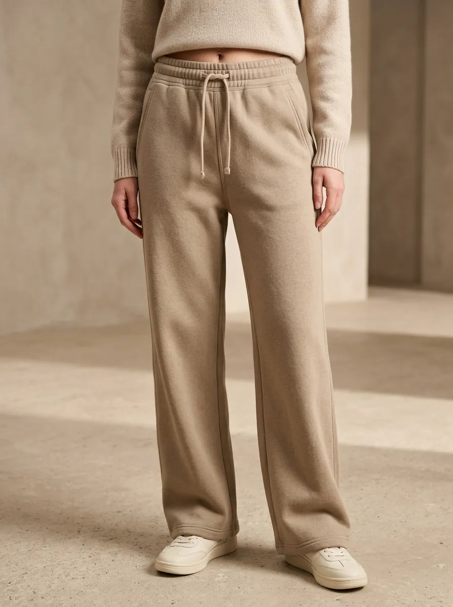 Unisex Roomy Wide-Leg Drawstring Sport Pants