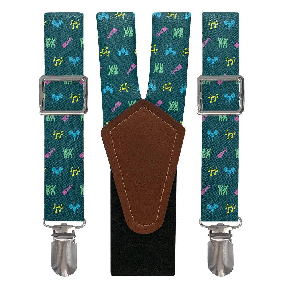 Partying With Friends Theme Suspenders
