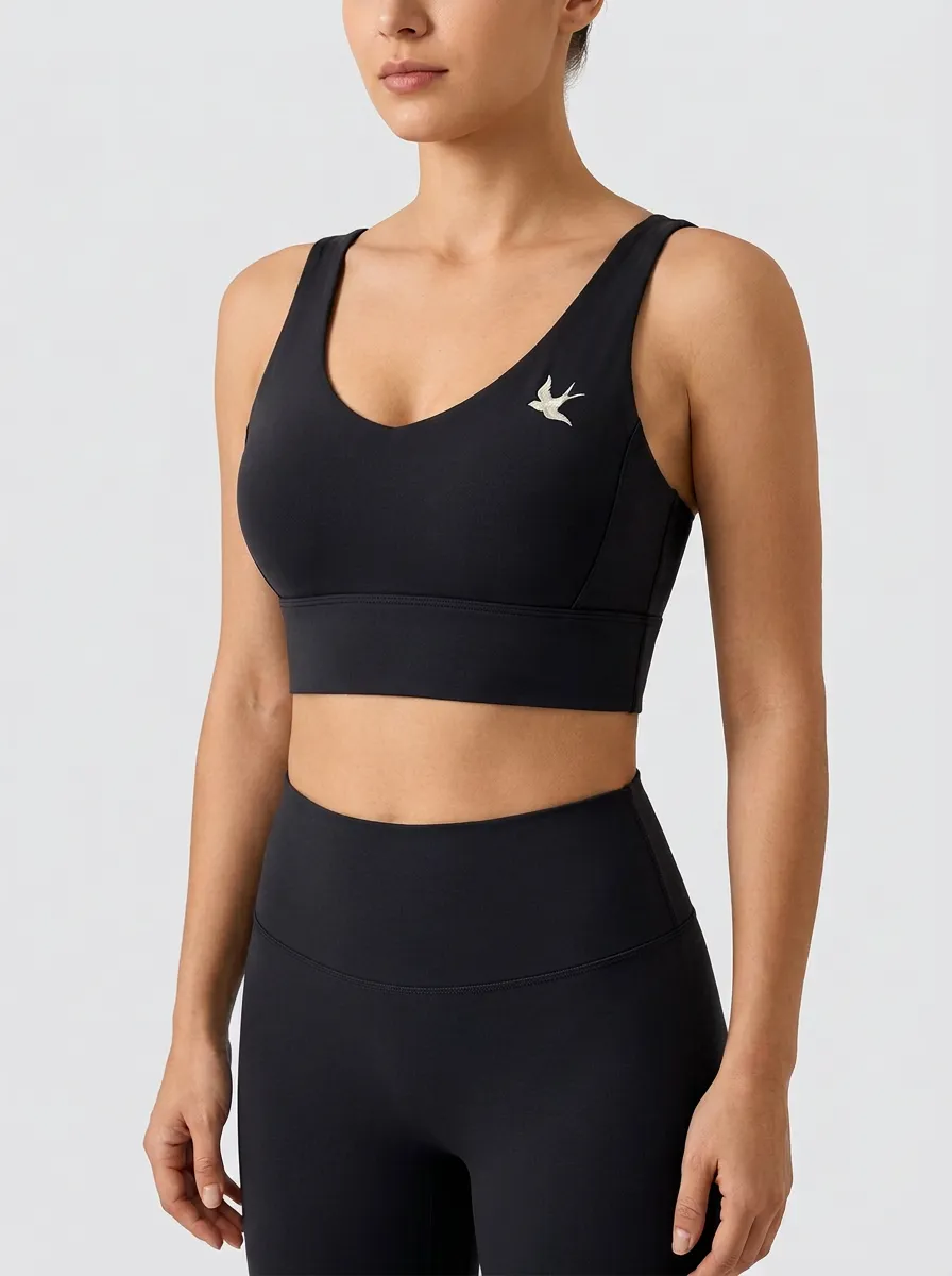 Women's Bird-Embroidered Sports Bra