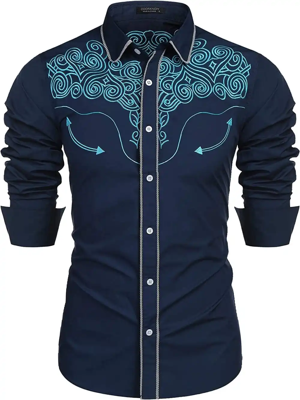 Embroidered Button Down Dress Shirt