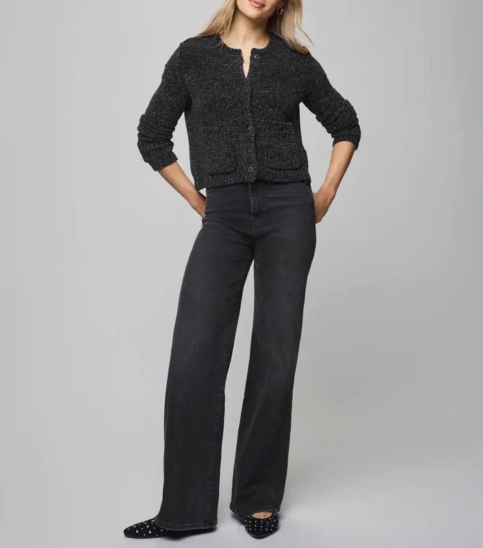 Relaxed Chenille Crop Cardigan