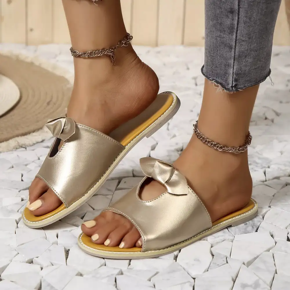 Relaxed Open-Toe Flat Sandals