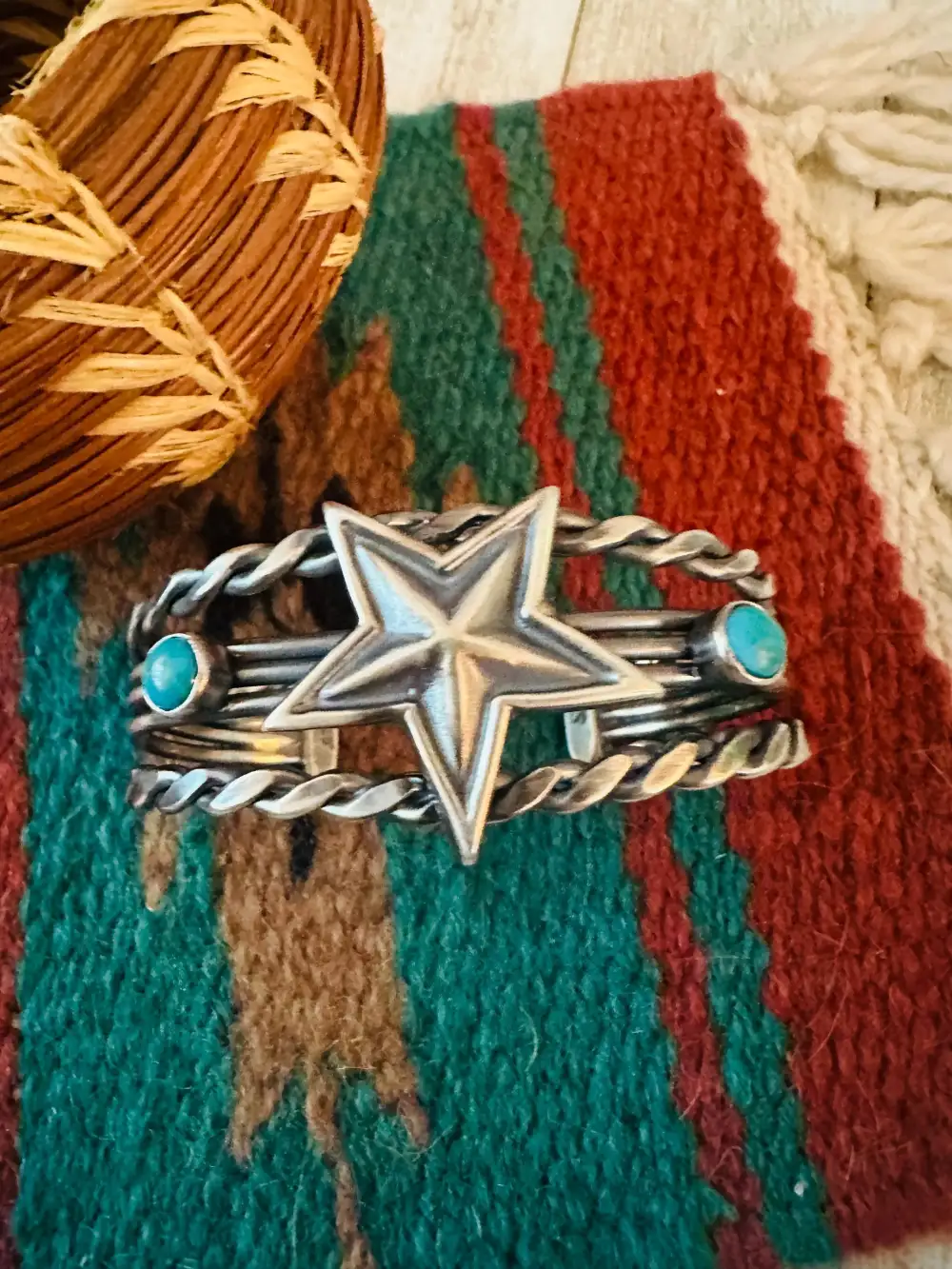 Star Turquoise Sterling Silver Bracelet