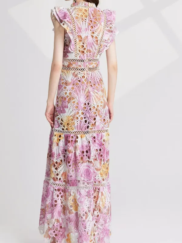 Floral Lace Detail Maxi Dress