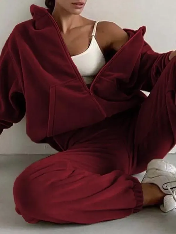 Fashionable sports casual sweatshirt set