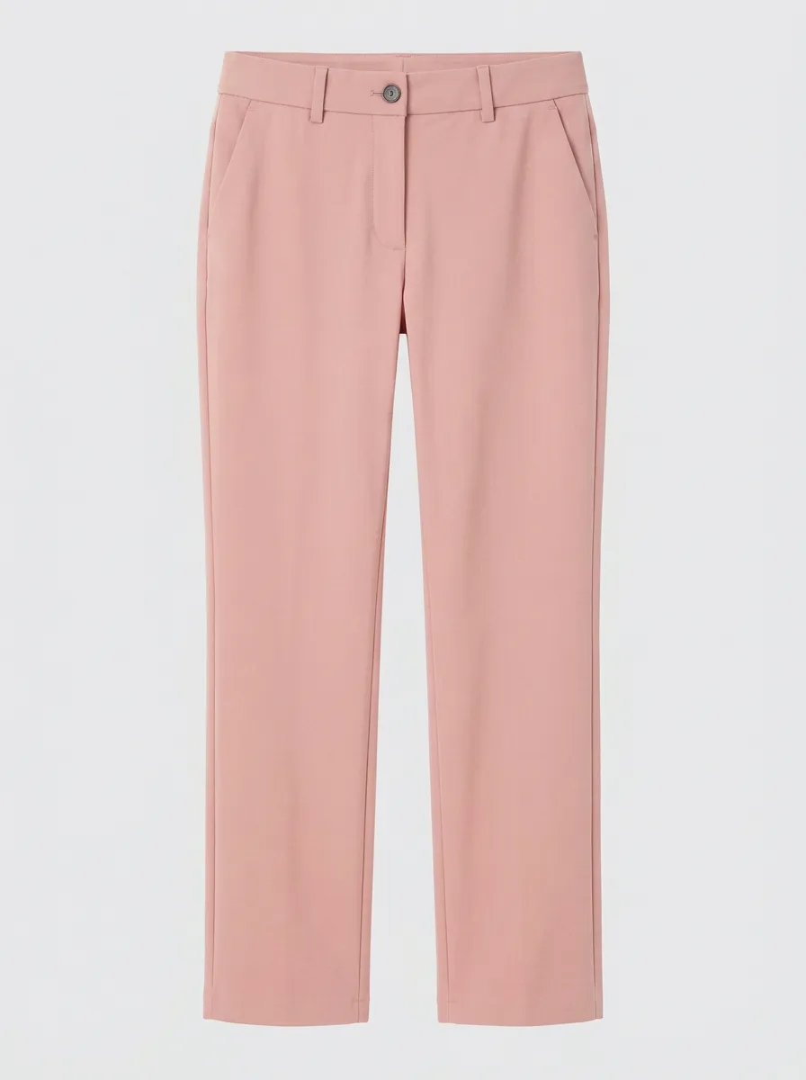 Women's Tailored Minimalist Mid-Rise High-Stretch Straight-Leg Pants