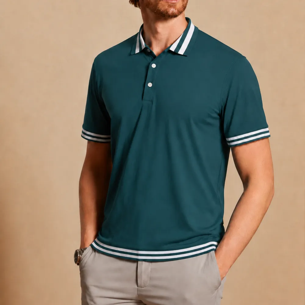 Clean Line Easygoing Short Sleeve Button Up Polo Shirt